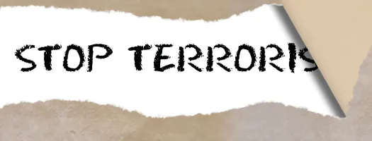 Stop terrorism banner Adobe stock image